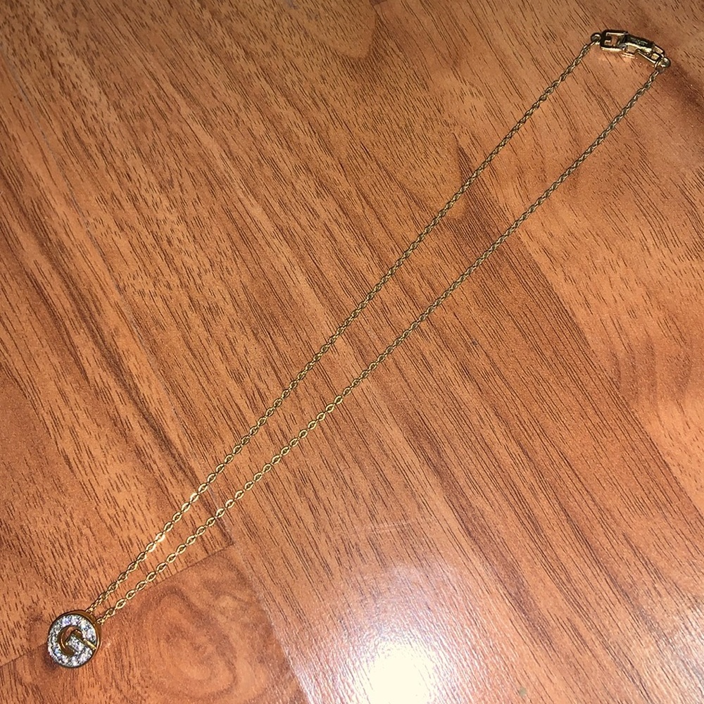 Authentic Givenchy Rhinestone "G" Logo Necklace - image 2